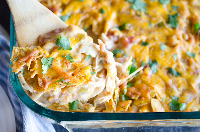  Cuillère de casserole de poulet au fromage 