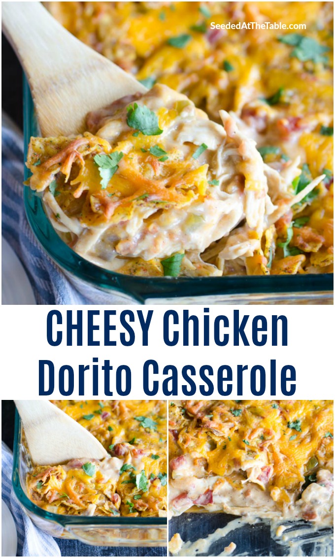 Chicken Dorito Casserole-DELICIOUS topped with crushed Doritos!