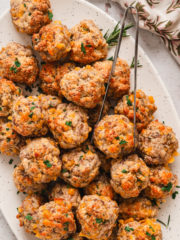 plate of sausage balls