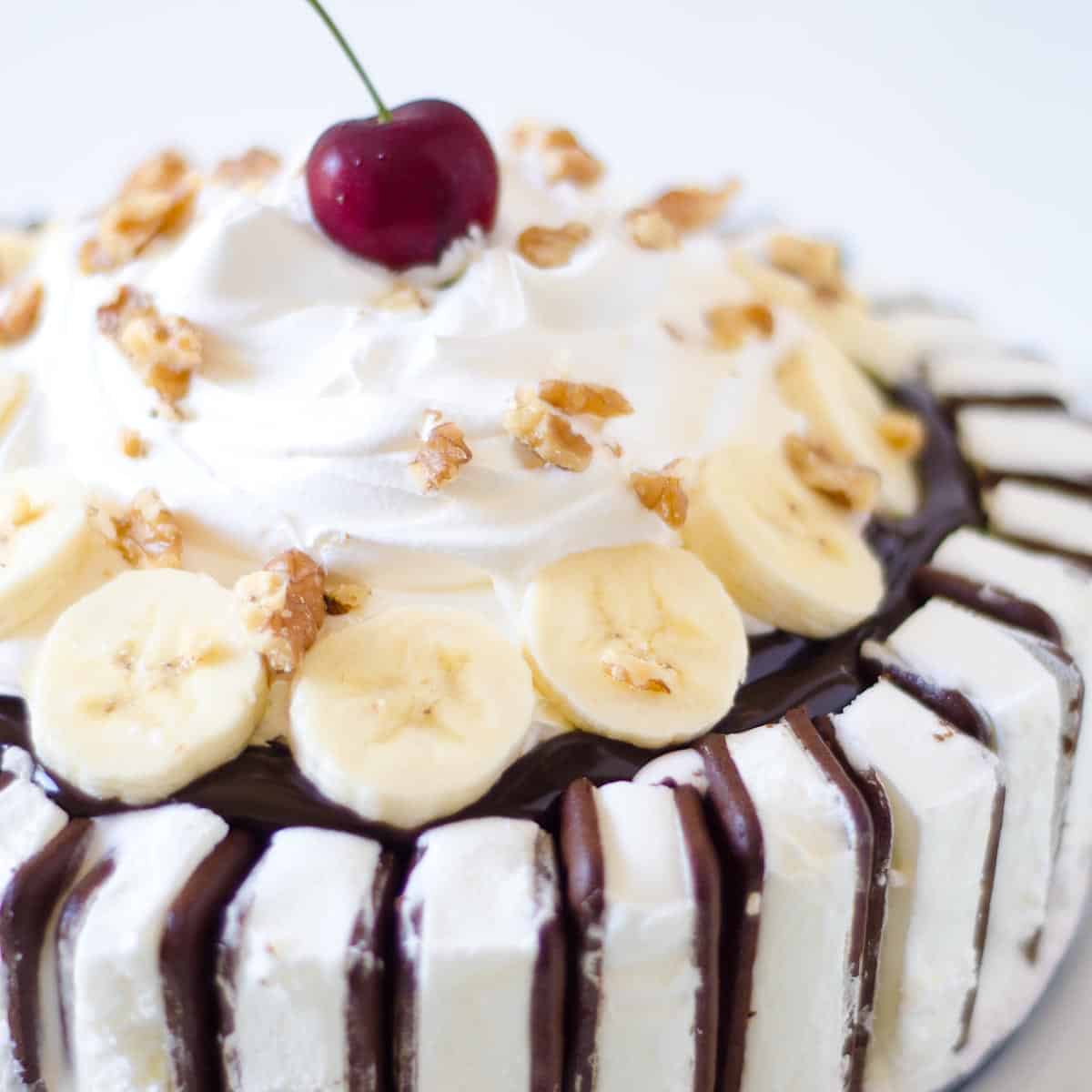 Banana Split Ice Cream Cake Recipe