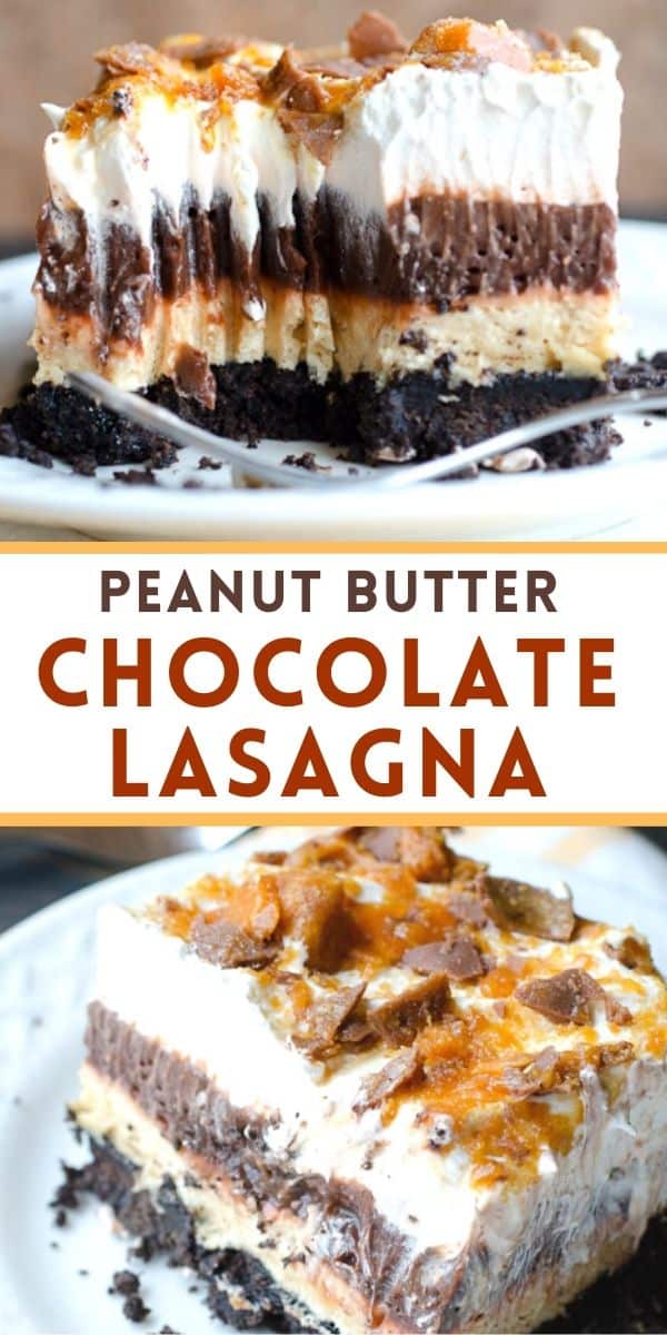 Chocolate Lasagna - Better with peanut butter and crushed Butterfingers!