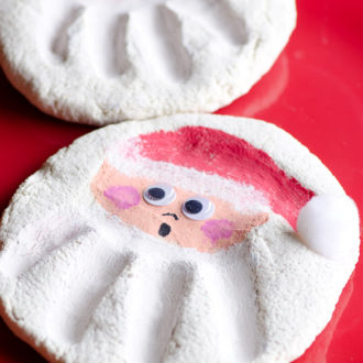 Salt Dough Santa Handprints