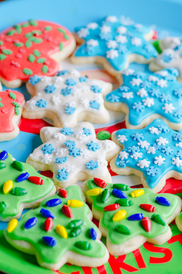 Soft Christmas Cut-Out Sugar Cookies with Easy Icing