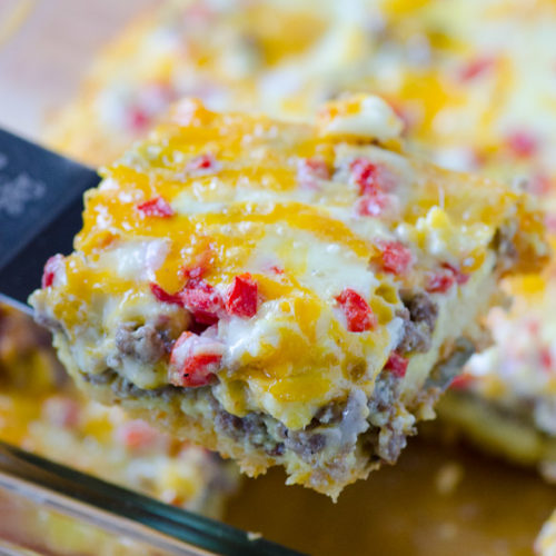 Pimento Cheese Breakfast Bake Casserole