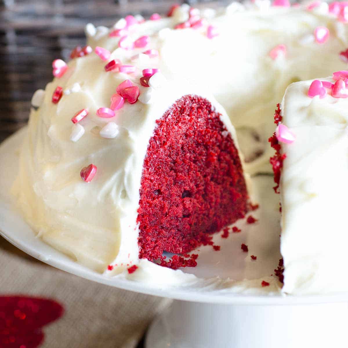 Red Velvet Bundt Cake Recipe with Cream Cheese Frosting - Six