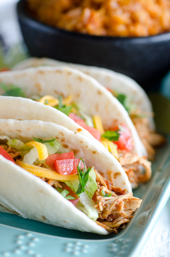 EASY Slow Cooker Chicken Tacos