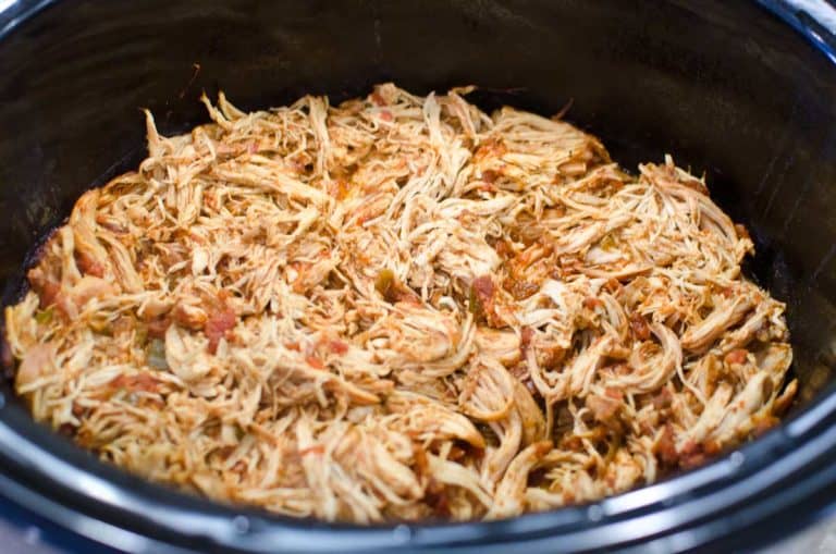 Crockpot Chicken Tacos - Ready in just 1-2-3. Great for Cinco-de-Mayo!