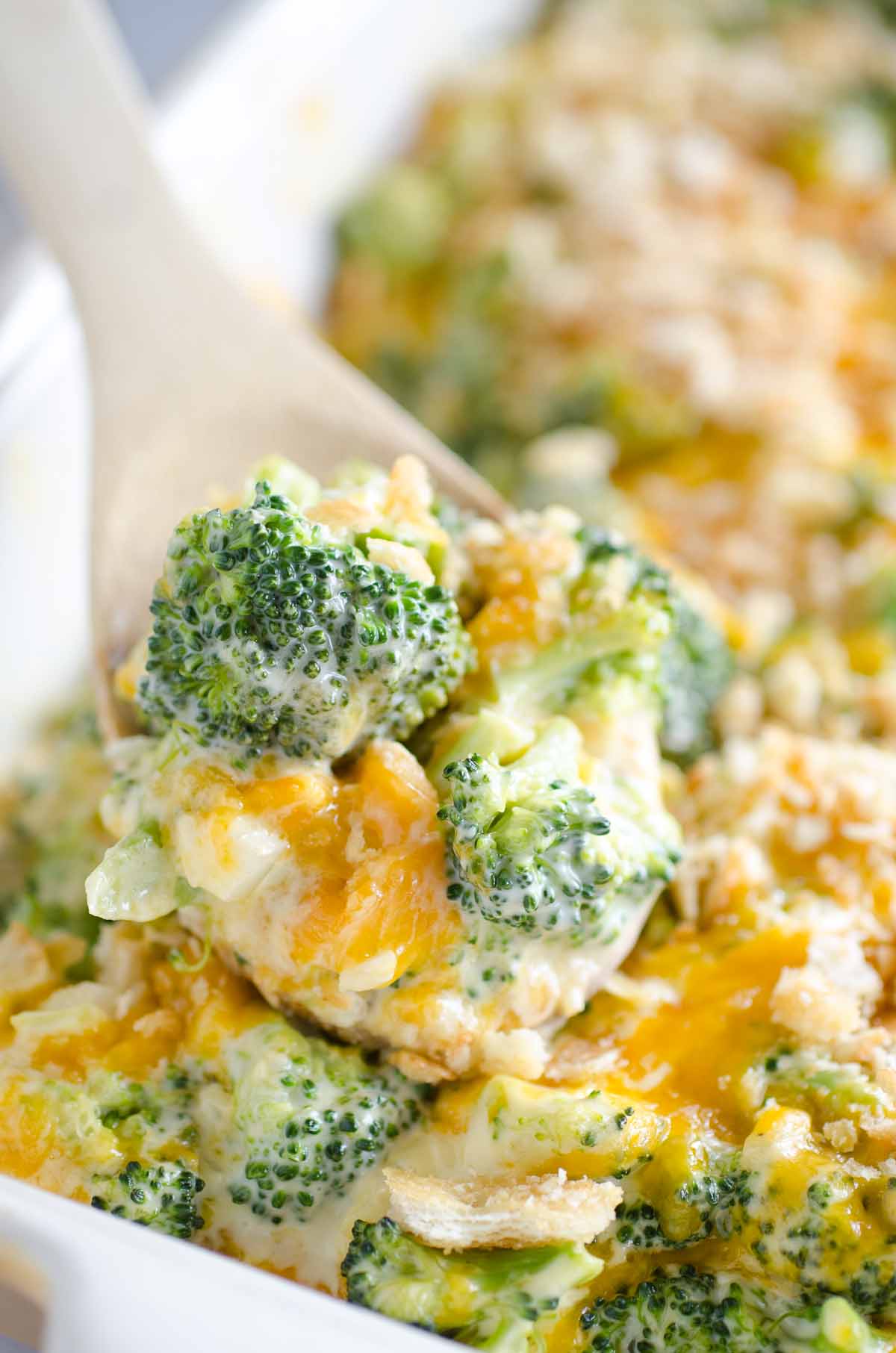 spoonful of cheesy broccoli casserole