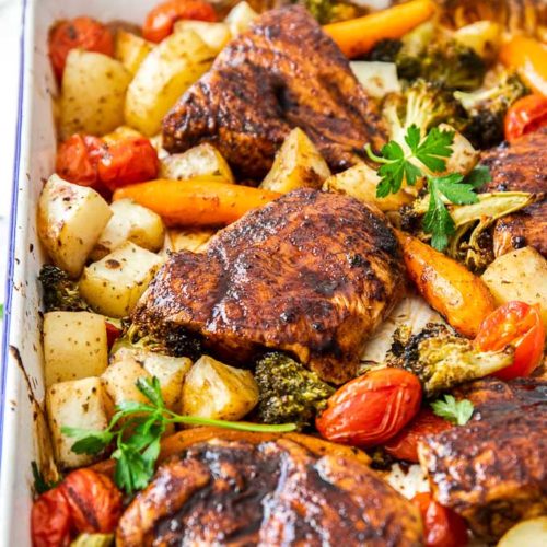 Sheet Pan Balsamic Chicken with Roasted Vegetables