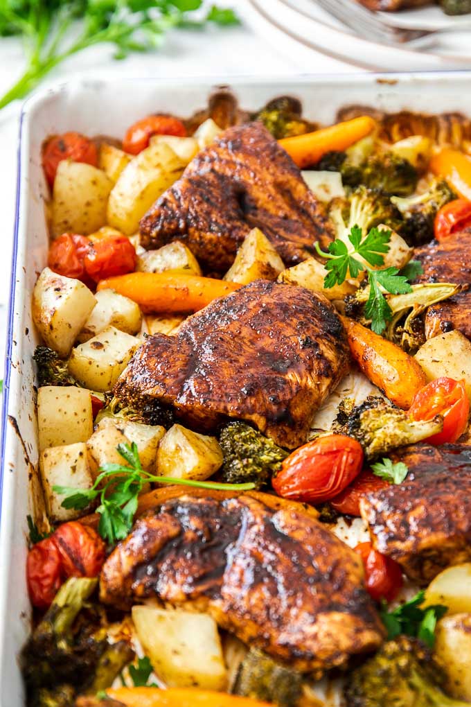 Sheet Pan Balsamic Chicken with Roasted Vegetables