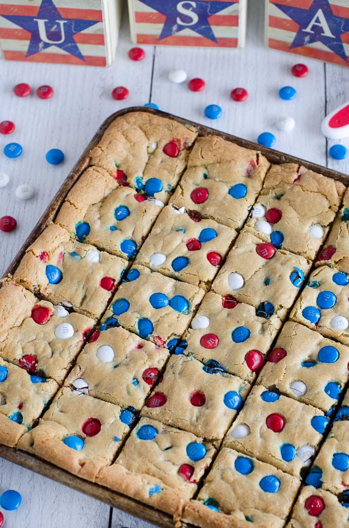 Red White and Blue M&M Cookies - Two Sisters