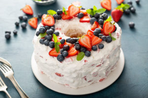 EASY Red White and Blue Angel Food Cake