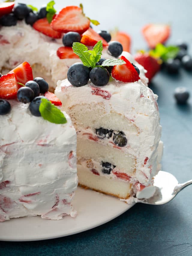 Red White and Blue Angel Food Cake Story - Easy Recipes for Family Time ...