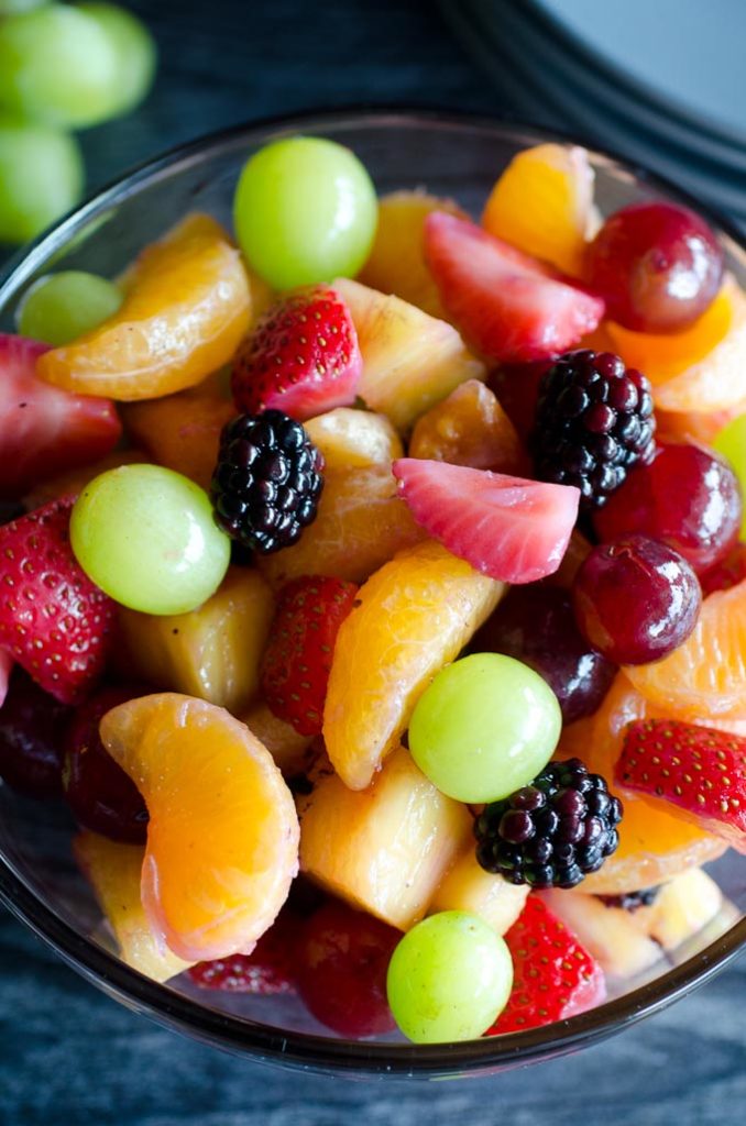 Easy Fruit Salad Recipe (with a citrus vanilla dressing)