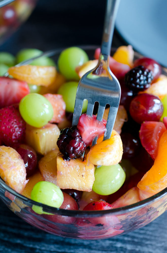 Easy Fruit Salad Recipe (with a citrus vanilla dressing)