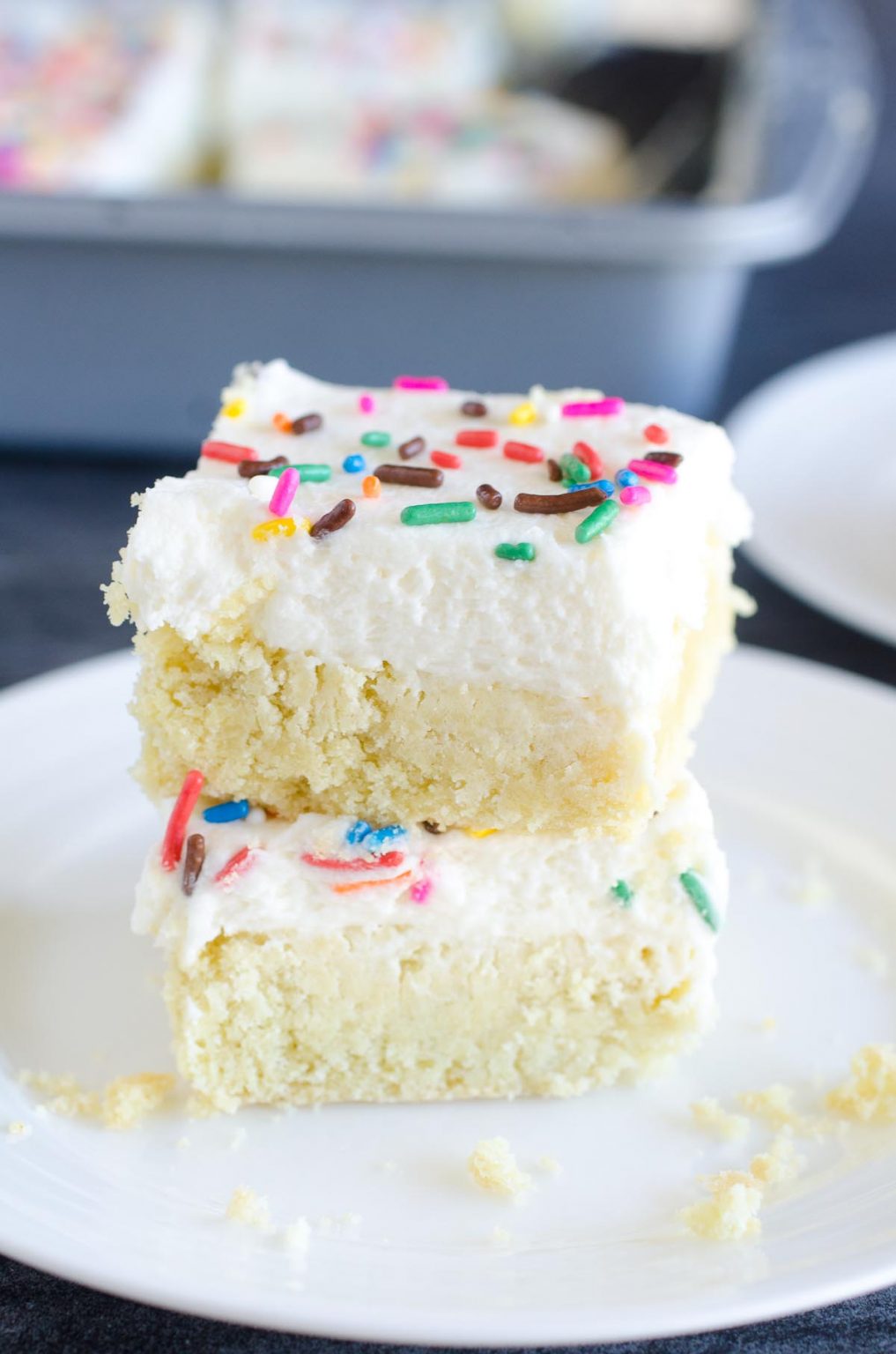 EASY Sugar Cookie Bars with fluffy frosting & sprinkles for any occasion!