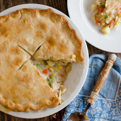 Easy Chicken Pot Pie Recipe - Refrigerated pie crust and simple filling!