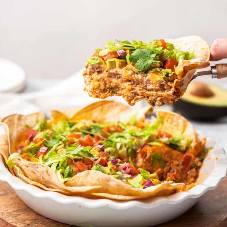 Taco Pie - Layers of easy cheesy family favorite dinner!