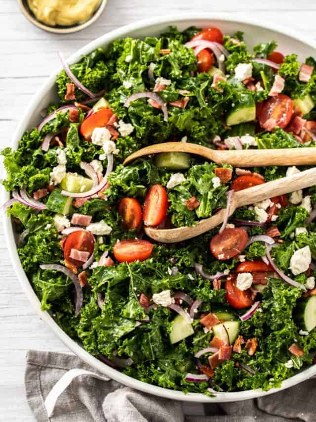 Easy Kale Salad - Easy Recipes for Family Time - Seeded At The Table